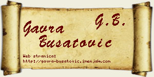 Gavra Bušatović vizit kartica